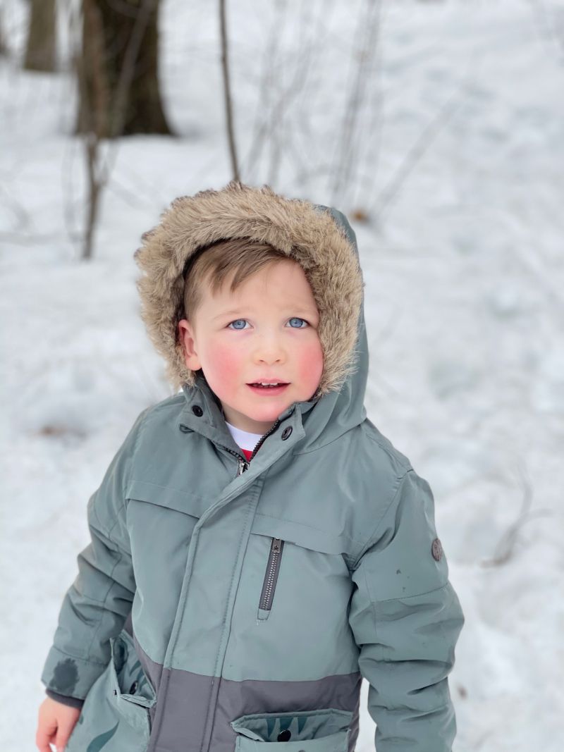 Dave's son playing in the snow