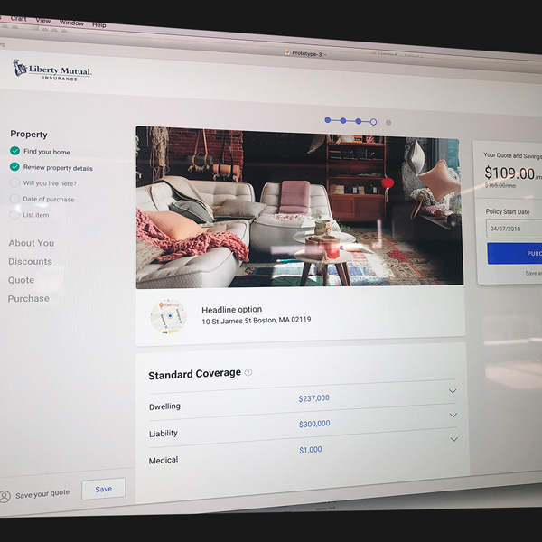 Liberty Mutual home insurance prototype