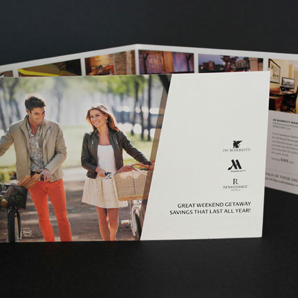 Marriott multi-brand direct mail trifold design for Washington DC