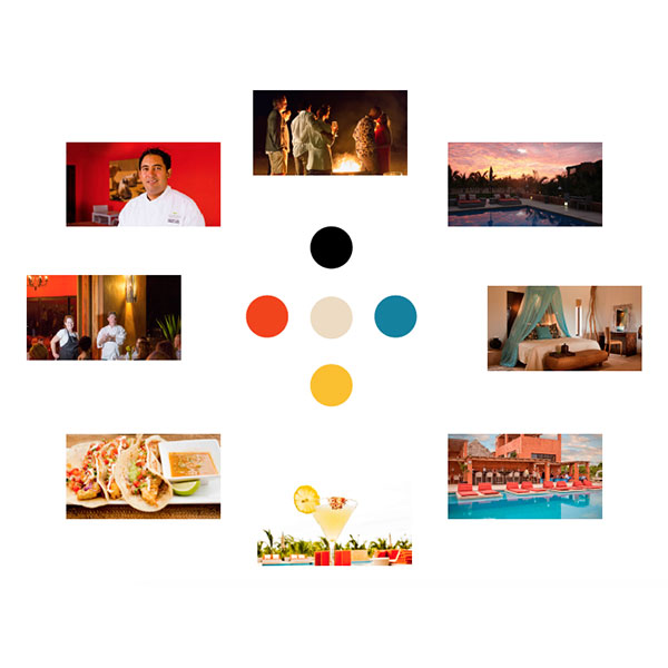 Rancho Pescadero Luxury Hotel website design color inspiration pulled from hotel photography