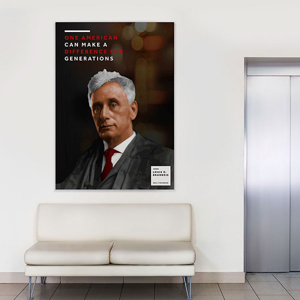 SBLI poster design of vector illustration of Louis Brandeis