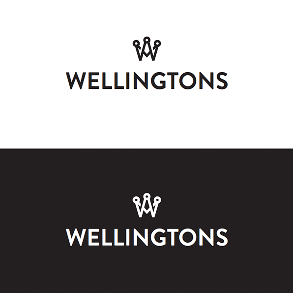 Wellington restaurant logo design crown option