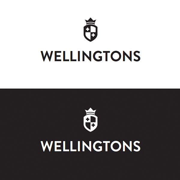 Wellington restaurant logo design shield option