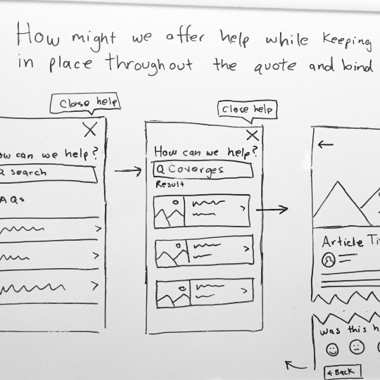 How might we help users while keeping them in place whiteboard exploration